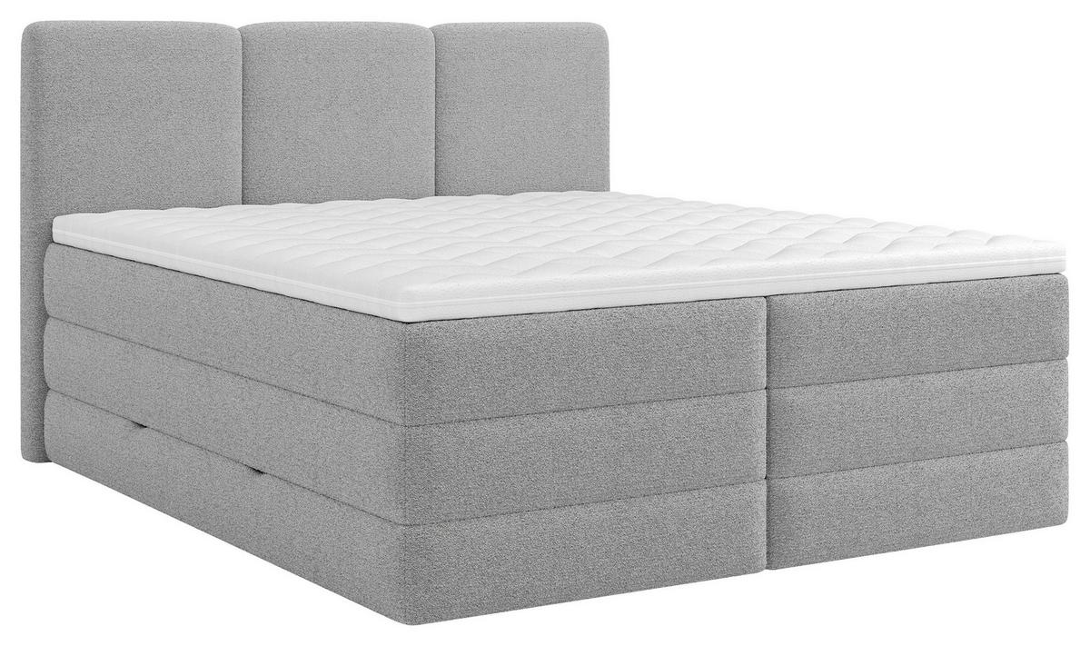 Boxspringbett mit Topper & Bettkasten 180x200 Castel - Schwarz/Grau, MODERN, Holz/Holzwerkstoff (180/200cm) - MID.YOU