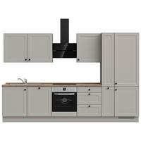 Kuchyňská linka 330 cm, kamenná sivá supermatná - šedá/černá, Moderní, kov/kompozitní dřevo (330cm) - Nobilia