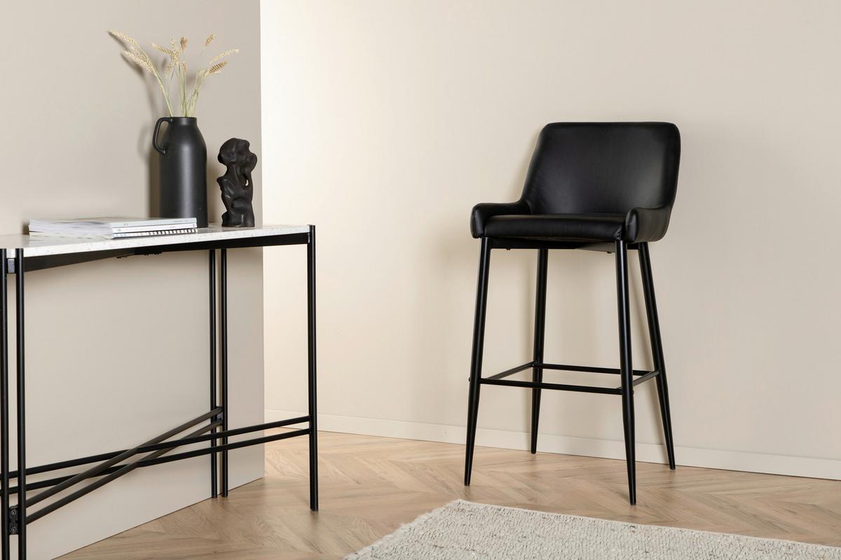Barhocker-set Plaza Schwarz B: 48 Cm - Schwarz, Design, Kunststoff/Textil (48/105/57cm) - Livetastic