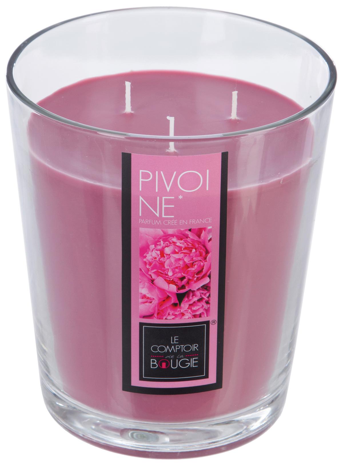Sviečka v skle Lisa 78H, 1000G - lila/magenta, prírodné materiály/sklo (15,5/17cm) - Mömax