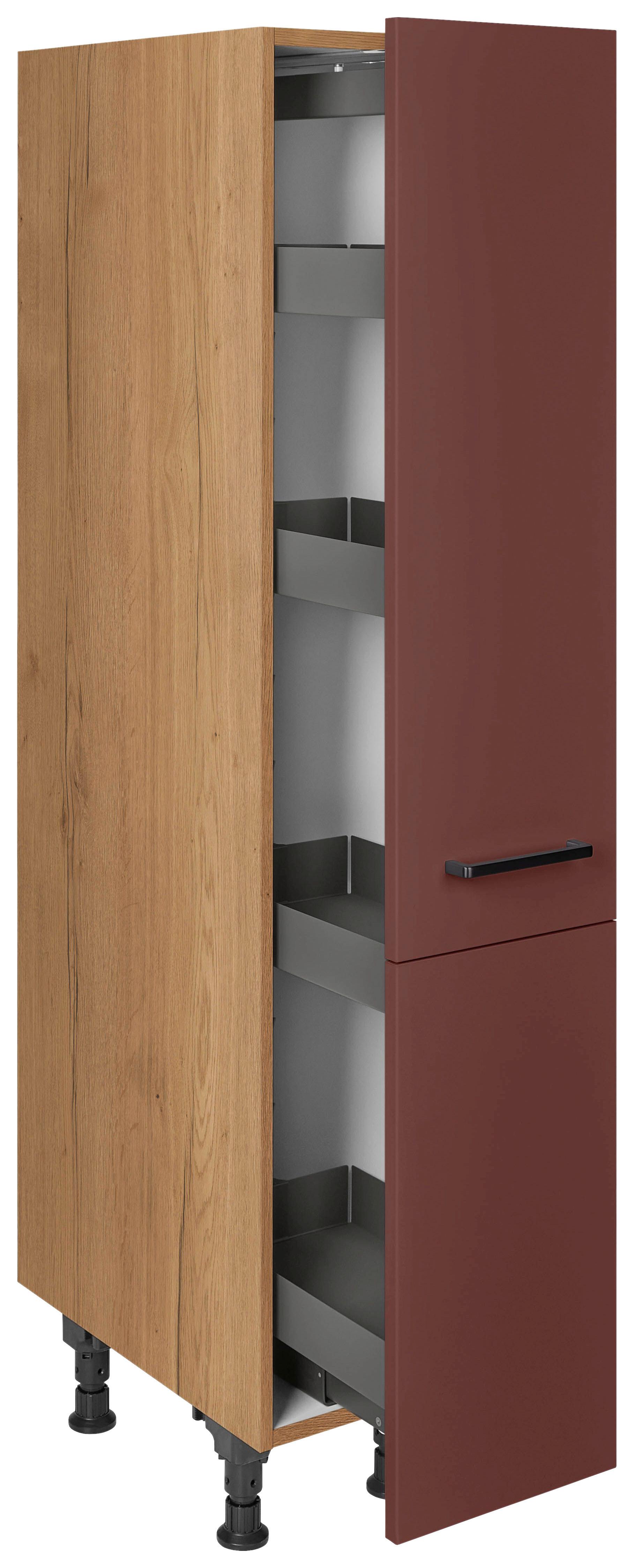 Apothekerschrank Easytouch - Eichefarben/Rot, MODERN, Holzwerkstoff/Metall (30/168/58cm) - Nobilia