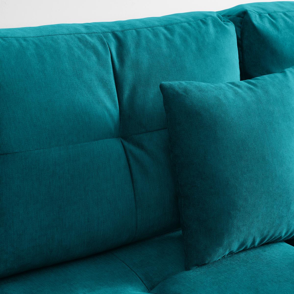 Rohová sedačka ENRICO, oboustranná, petrolejová - petrolej/černá, Konvenční, kov/textil (303/88/185cm) - Based