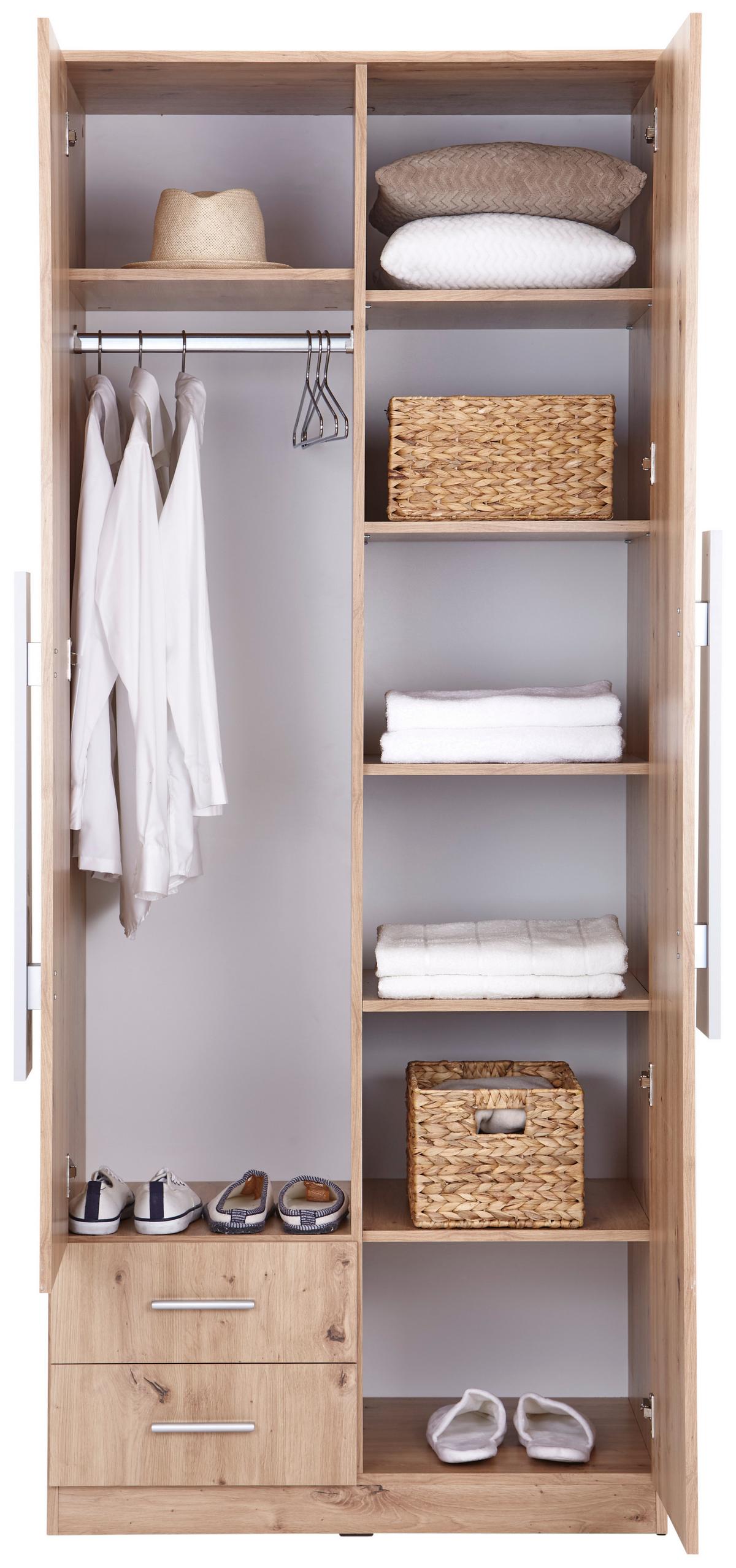 ŠATNÍ SKŘÍŇ JOHNNY - šedá/barvy dubu, Moderní, kompozitní dřevo/plast (90/216,3/59,9cm)