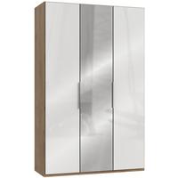 Drehtürenschrank150cm Level, Weiß/eiche Dekor - Eichefarben/Weiß, MODERN, Glas/Holzwerkstoff (150/236/58cm) - MID.YOU