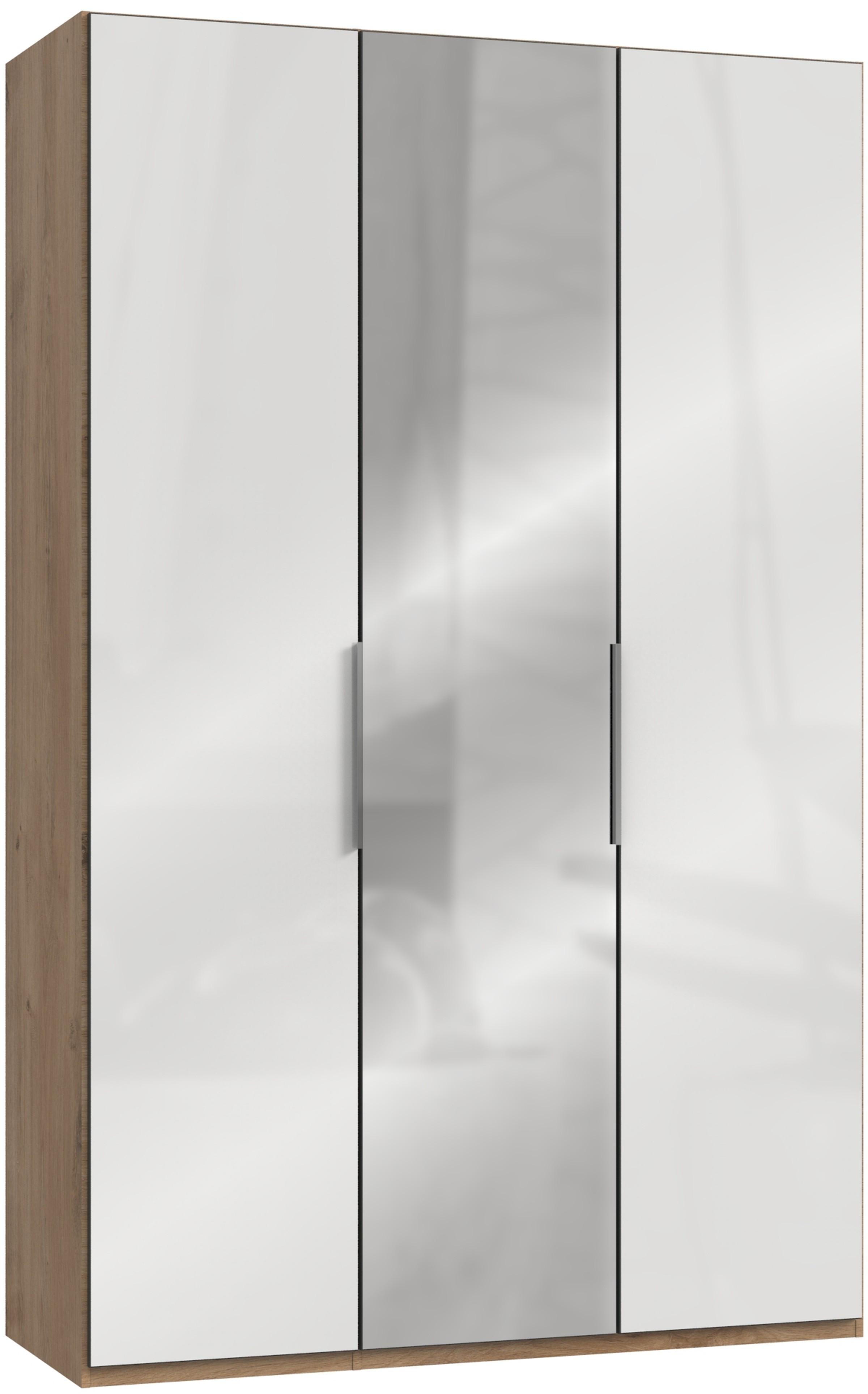Drehtürenschrank150cm Level, Weiß/Eiche Dekor