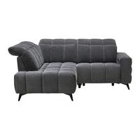 Rohová sedačka PARIS, levá, tmavě šedá, el.relax.funkce - černá/tmavě šedá, Konvenční, kov/dřevo (182/215cm) - Mömax