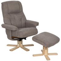 Relxsesselset Serenity Grau B: 80 Cm - Naturfarben/Grau, Design, Holz/Textil (80/109/79cm) - Livetastic