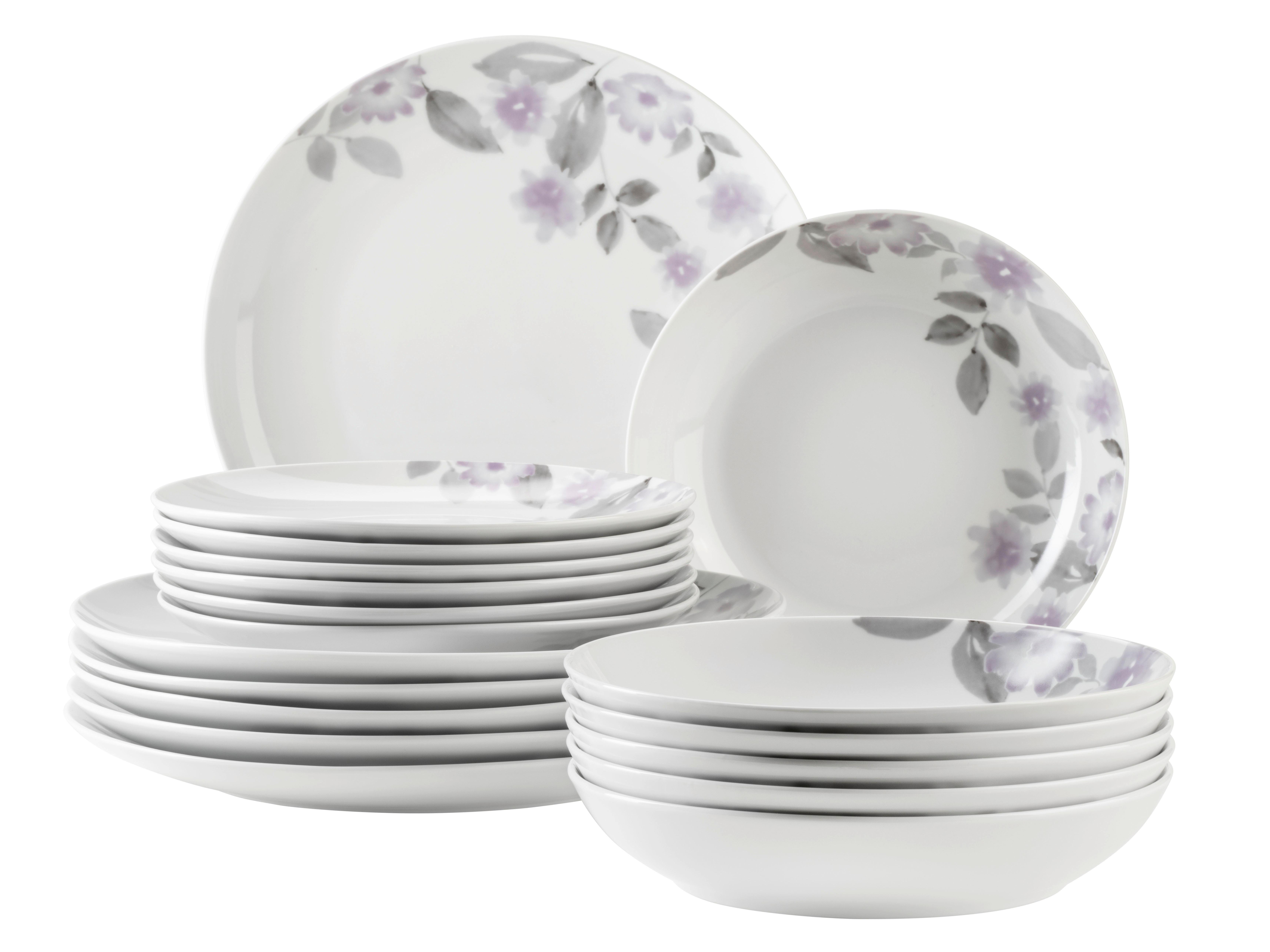 Tafelservice Sono 18-teilig Porzellan, Weiß, 6 Personen - Weiß, Basics, Keramik - Mäser