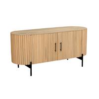 LOWBOARD Schwarz/Naturfarben B: 120cm - Schwarz/Naturfarben, Design, Holz/Metall (120/54/40cm) - MID.YOU