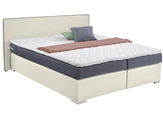 Boxspringbett Riva 180x200 Weiß/blaugrau - Blau/Chromfarben, MODERN, Holz/Holzwerkstoff (180/200cm) - Luca Bessoni Boxspringbett Riva 180x200 Weiß/blaugrau - Blau/Chromfarben, MODERN, Holz/Holzwerkstoff (180/200cm) - Luca Bessoni