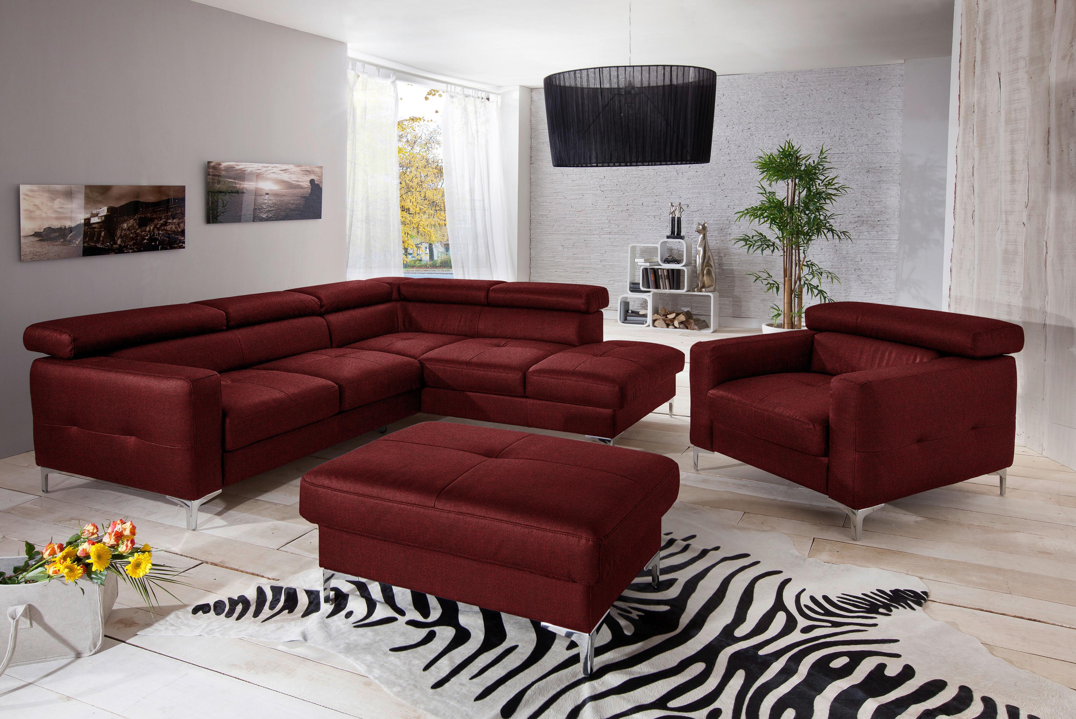 Polstersessel Sammy Dunkelrot - Chromfarben/Dunkelrot, Design, Textil (99/78-92/106cm) - Livetastic