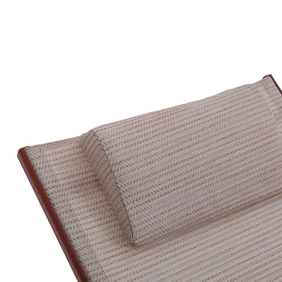 Dreibeinliege 2x Travis – Sonnenliege - Terracotta, Basics, Textil/Metall (55/97/185cm)