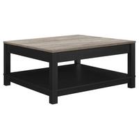 Couchtisch Carver Mit Ablagefach Schwarz - Schwarz, Design, Holzwerkstoff/Metall (90/90/44cm) - MID.YOU