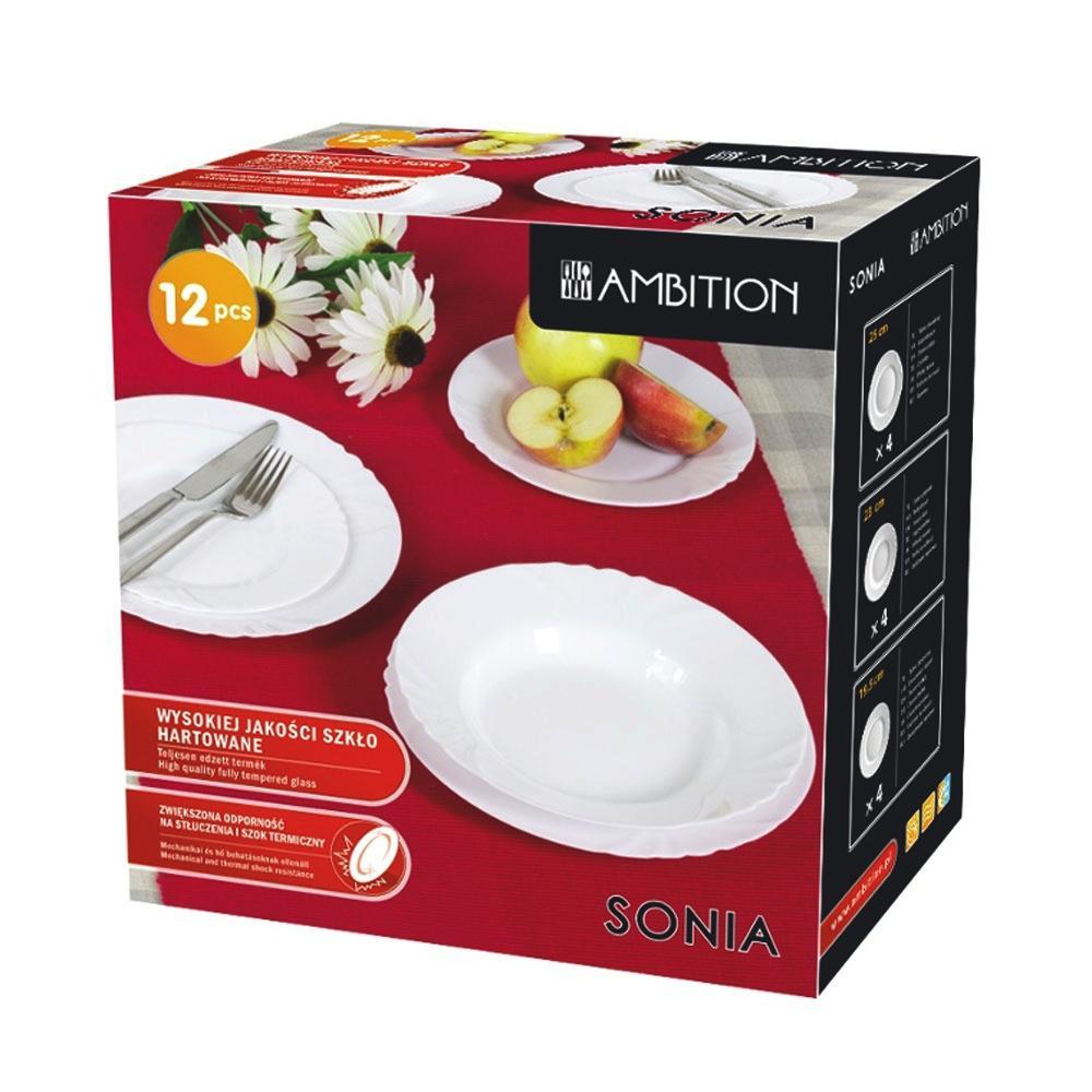 Étkészlet Am-sonia - Fehér, Üveg (0.3l)