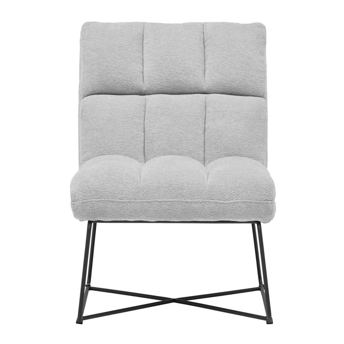 Relaxačné kreslo sivé MARCO - čierna/svetlosivá, Modern, kov/textil (62/86/87cm) - Based