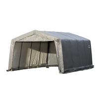 Zeltgarage Weidezelt Garage 18 M² - Grau, Basics, Kunststoff (370/260/490cm)