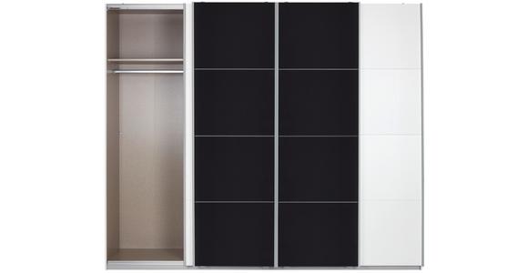 Schwebetürenschrank 361cm Bensheim, Weiß/basalt - Dunkelgrau/Weiß, MODERN, Glas/Holzwerkstoff (361/230/62cm) - James Wood