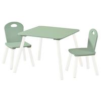 Kindersitzgruppe Weiß, Mintgrün L: 55 cm - Weiß/Mintgrün, Basics, Holzwerkstoff (55/55/45cm) - Kesper