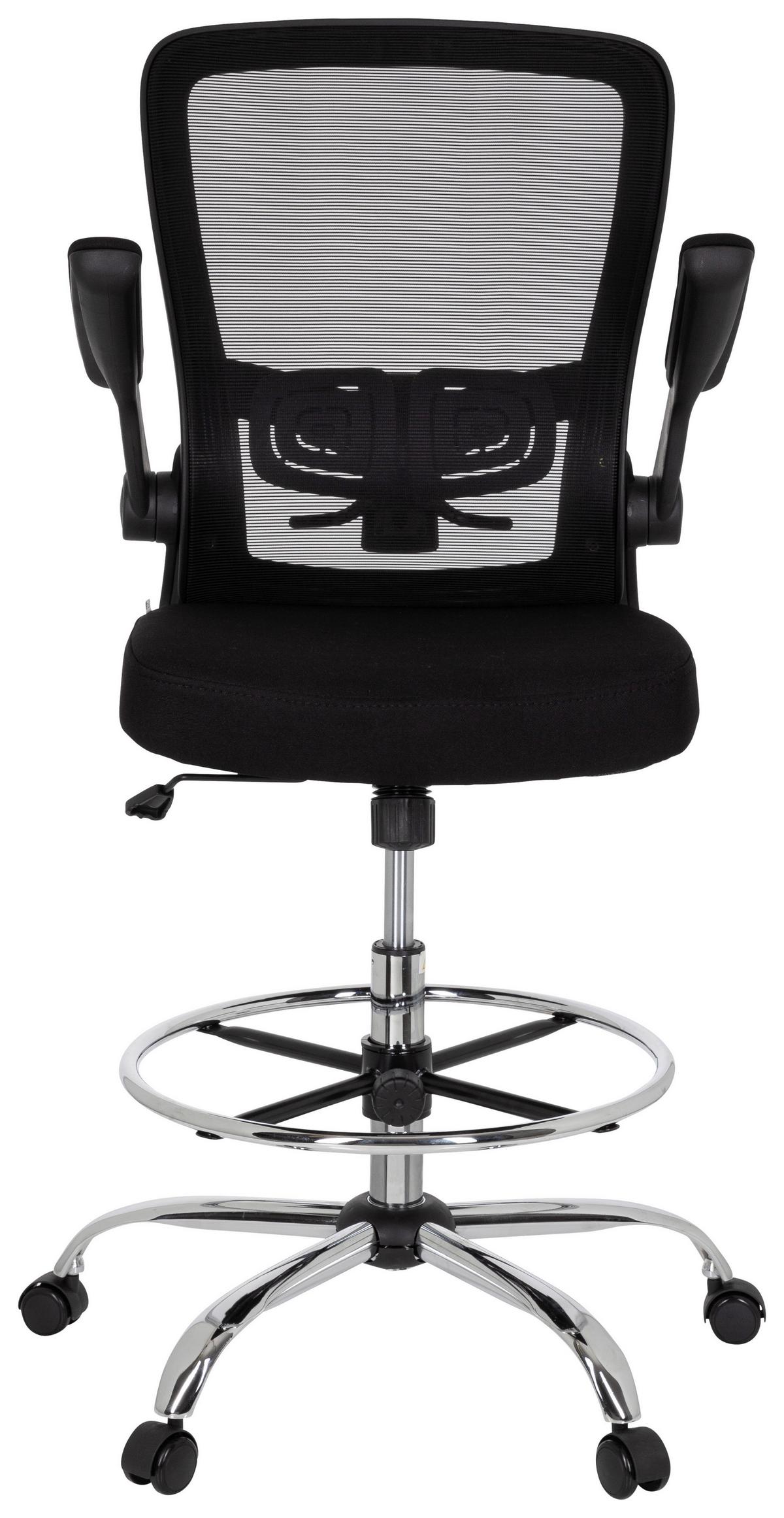 Bürostuhl Vendo Work Schwarz Bis 110 Kg - Silberfarben/Schwarz, Basics, Kunststoff/Textil (60/107/58cm) - MID.YOU