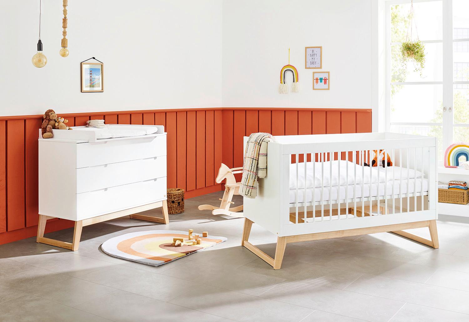 Babyzimmer 093466b Bridge - Eschefarben/Weiß, Design, Holz/Holzwerkstoff - Pinolino