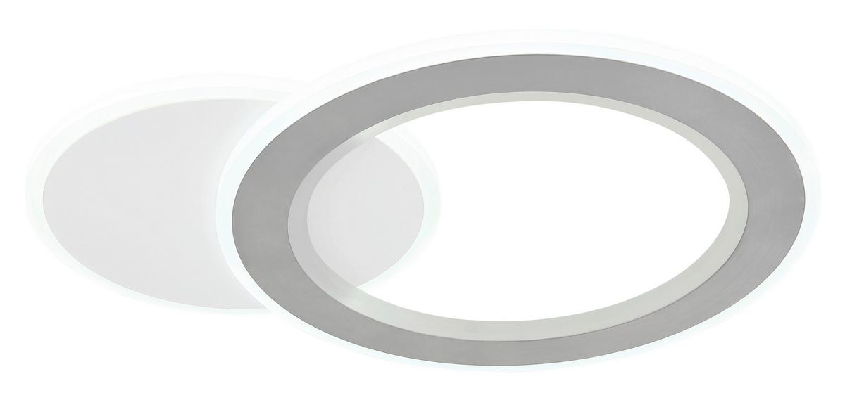 LED-Deckenleuchte 2700-6000k - Hellgrau/Schwarz, Design, Kunststoff/Metall (51/38/4cm) - Globo