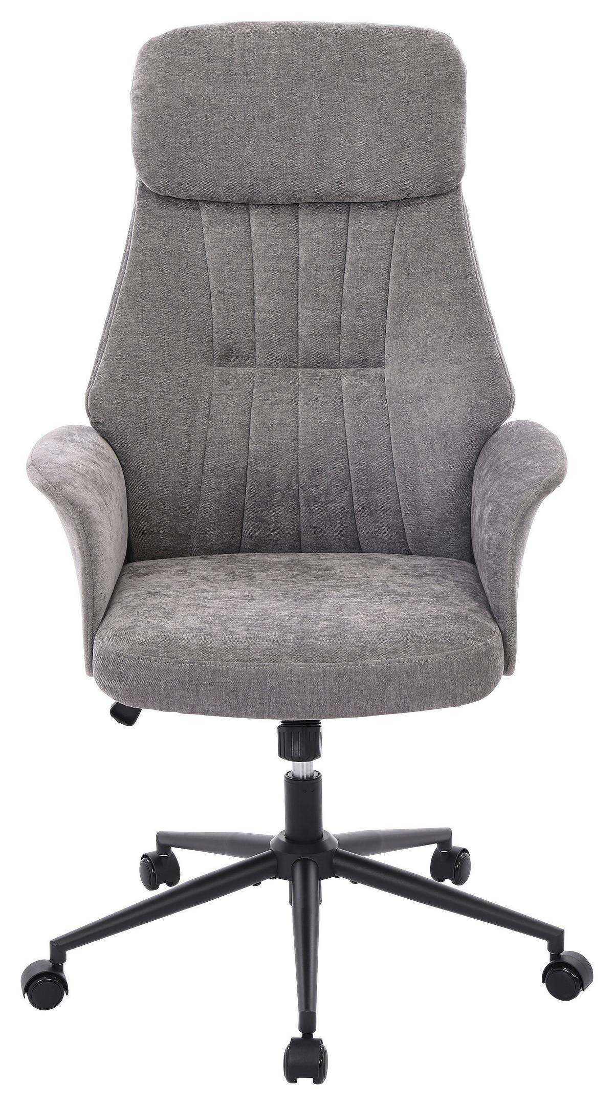 Drehstuhl Austin Grau B: 66 cm - Schwarz/Grau, MODERN, Holz/Kunststoff (66/114/122/64cm) - Livetastic