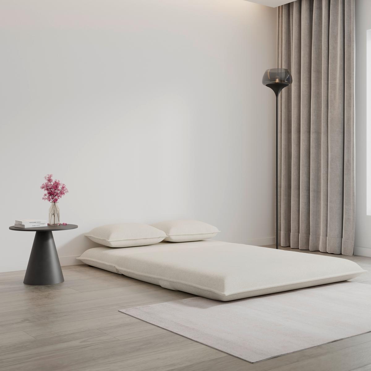 Rozkladacia pohovka MACY, biela, max. 240 kg - biela, Modern, kov/textil (140/35/63cm) - Bessagi Home