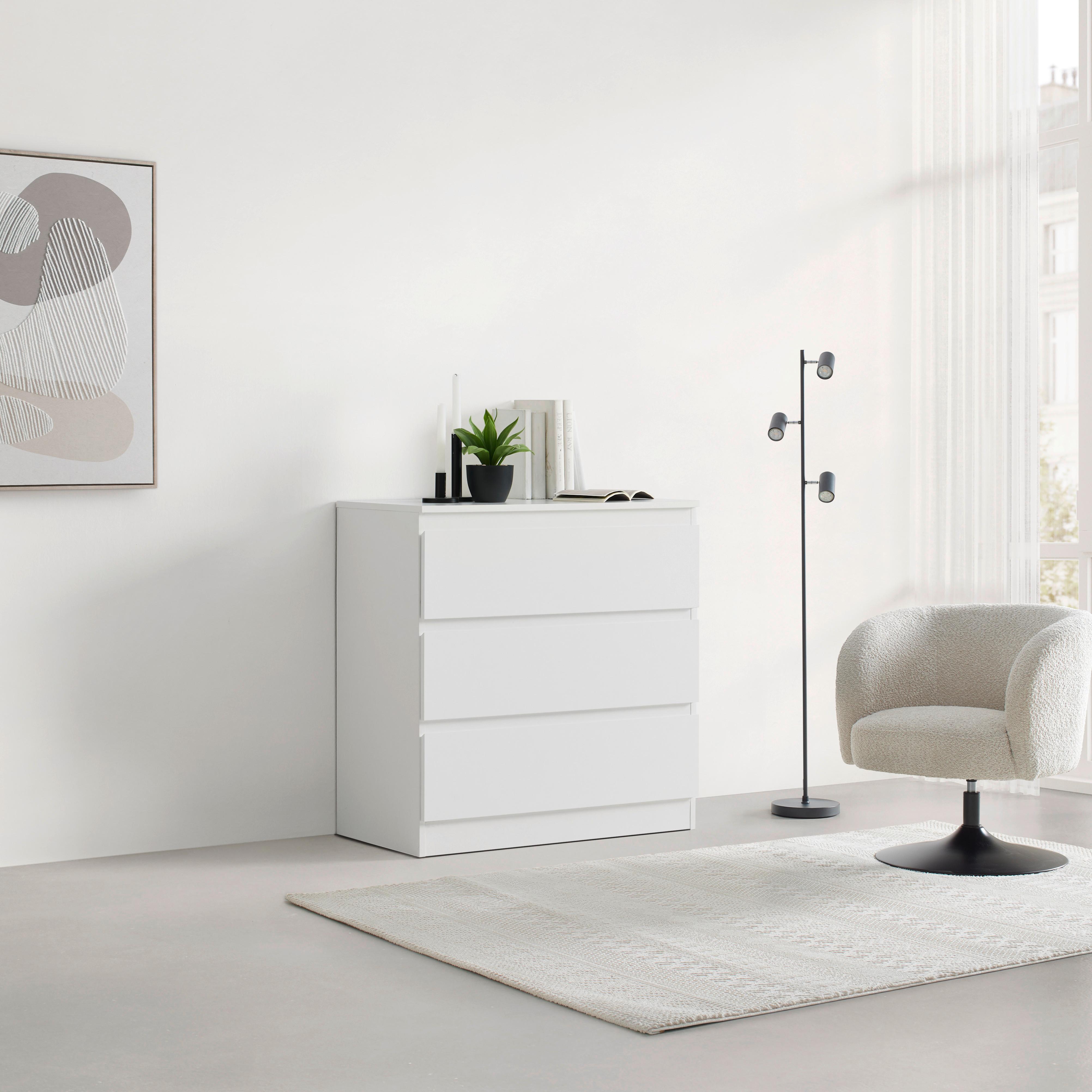 KOMODA MARA - čierna/biela, Konventionell, kompozitné drevo/plast (77/80/42cm) - Mömax
