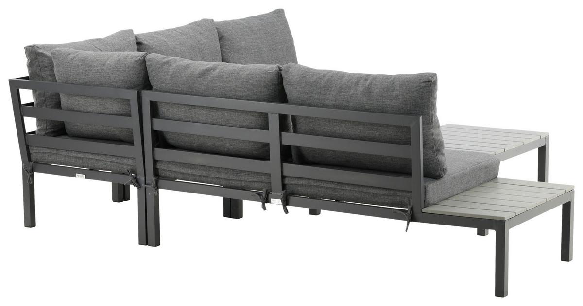 Loungegarnitur Odense - Schwarz, KONVENTIONELL, Metall (133/167cm) - Gardenson