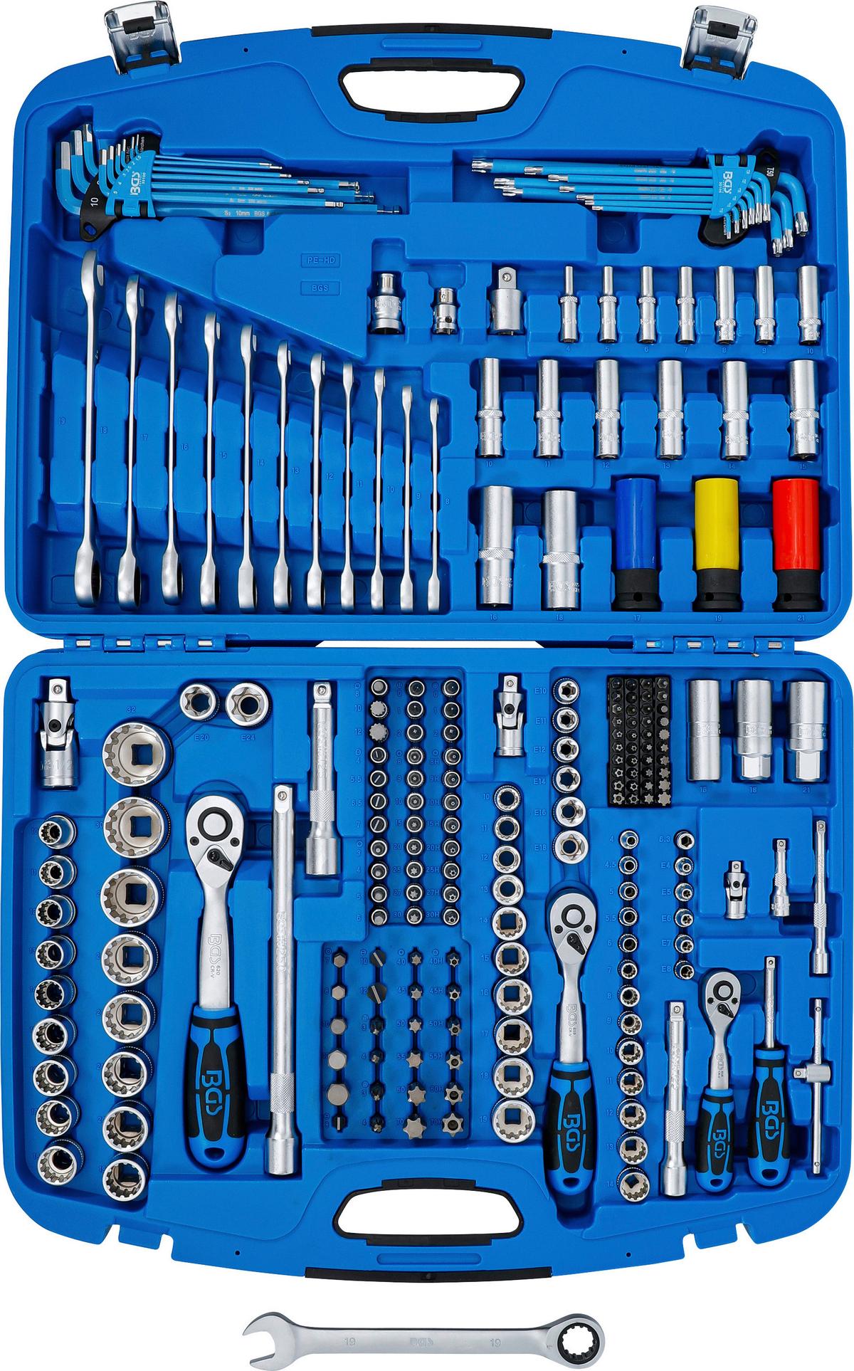 Steckschlüssel-Satz Gear Lock Blau/Silberfarben B: 41,7 cm - Blau/Silberfarben, Basics (55.9/41.7/11cm)