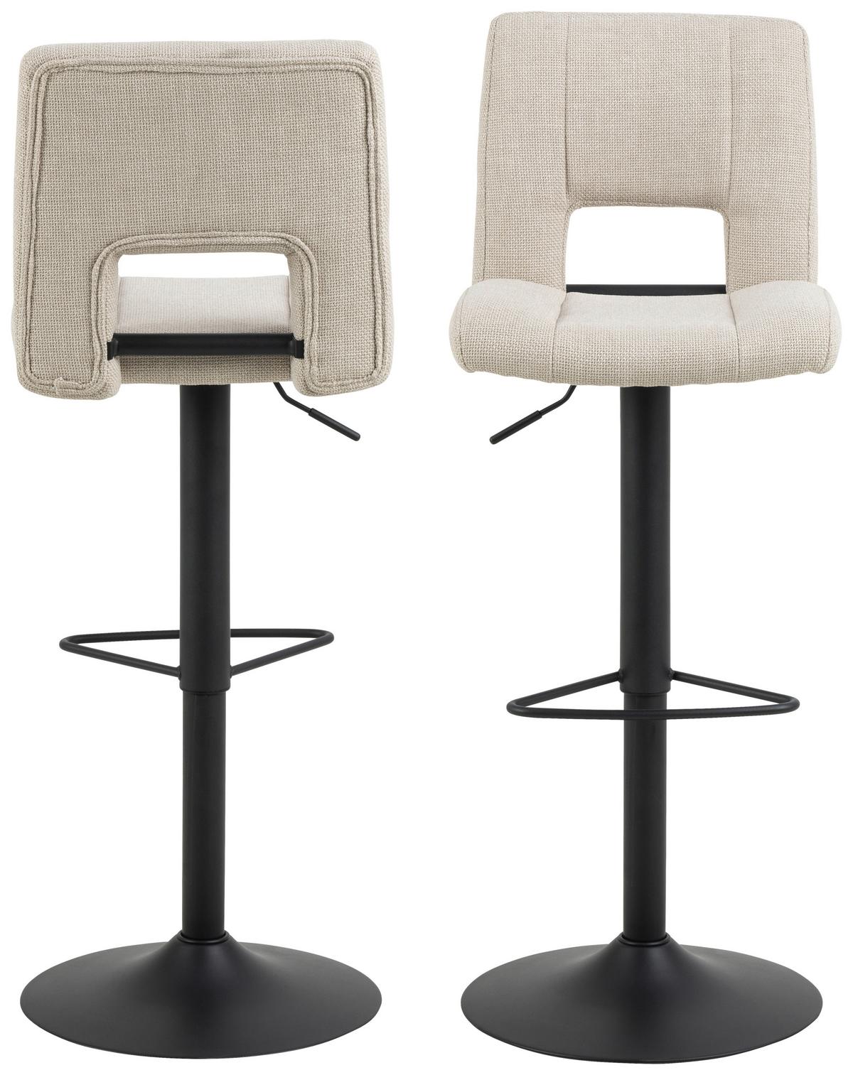 Barhocker Sylvia - Hellbraun/Beige, Design, Textil/Metall (41,5/115/52cm) - MID.YOU