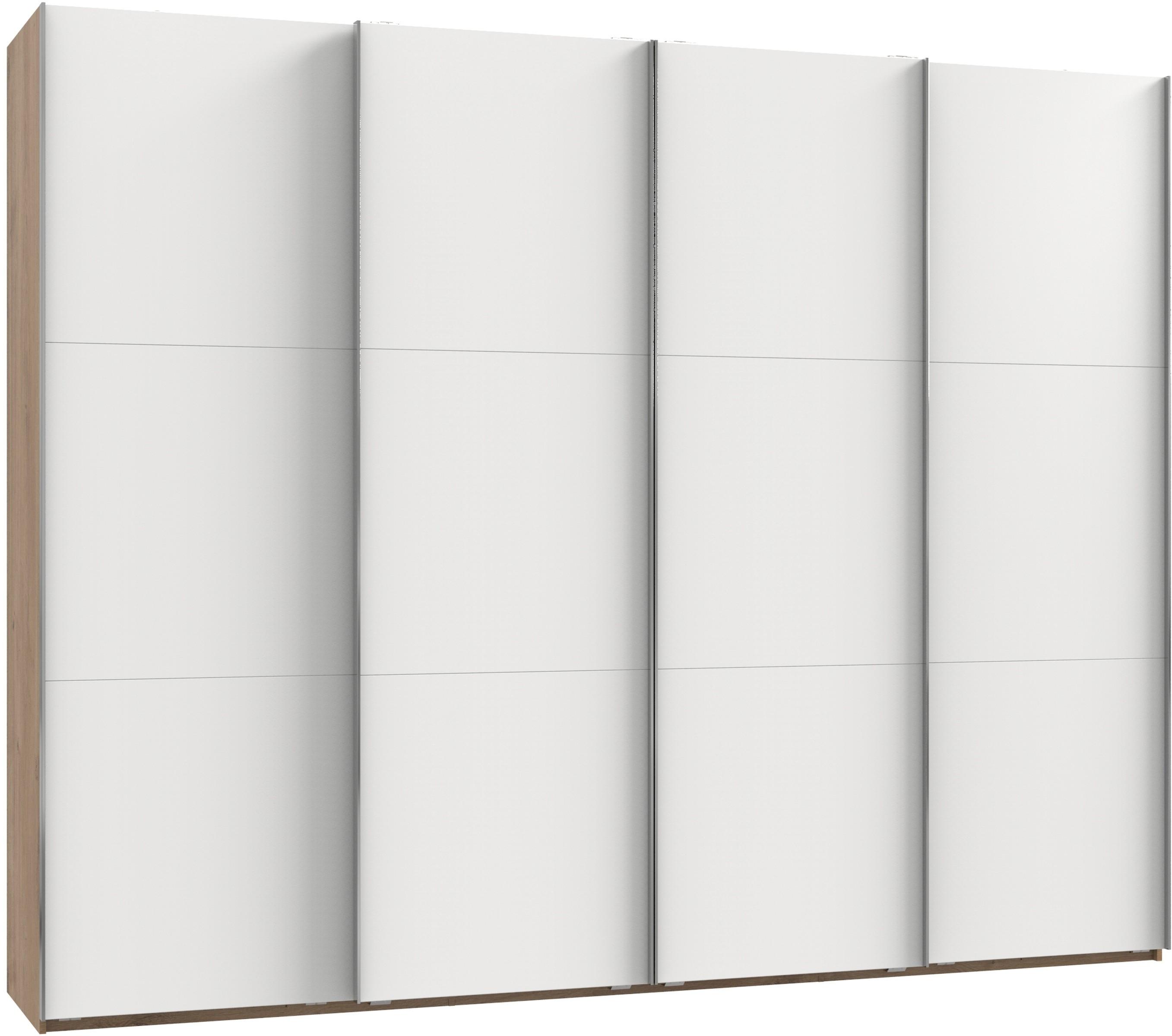 Schwebetürenschrank 300cm Level, Weiß/eiche Dekor