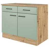 KUCHYŇSKÁ SPODNÍ SKŘÍŇKA CARA US 100 - černá/zelená, Konvenční, kov/kompozitní dřevo (100/85/57cm) - FlexWell