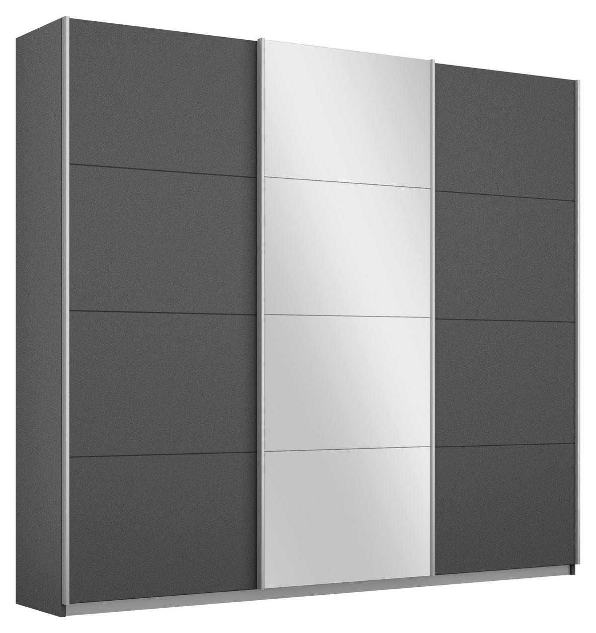 Schwebetürenschrank Mit Spiegel 203cm Miami, Grau - Grau, MODERN, Holzwerkstoff (203/210/62cm) - Luca Bessoni