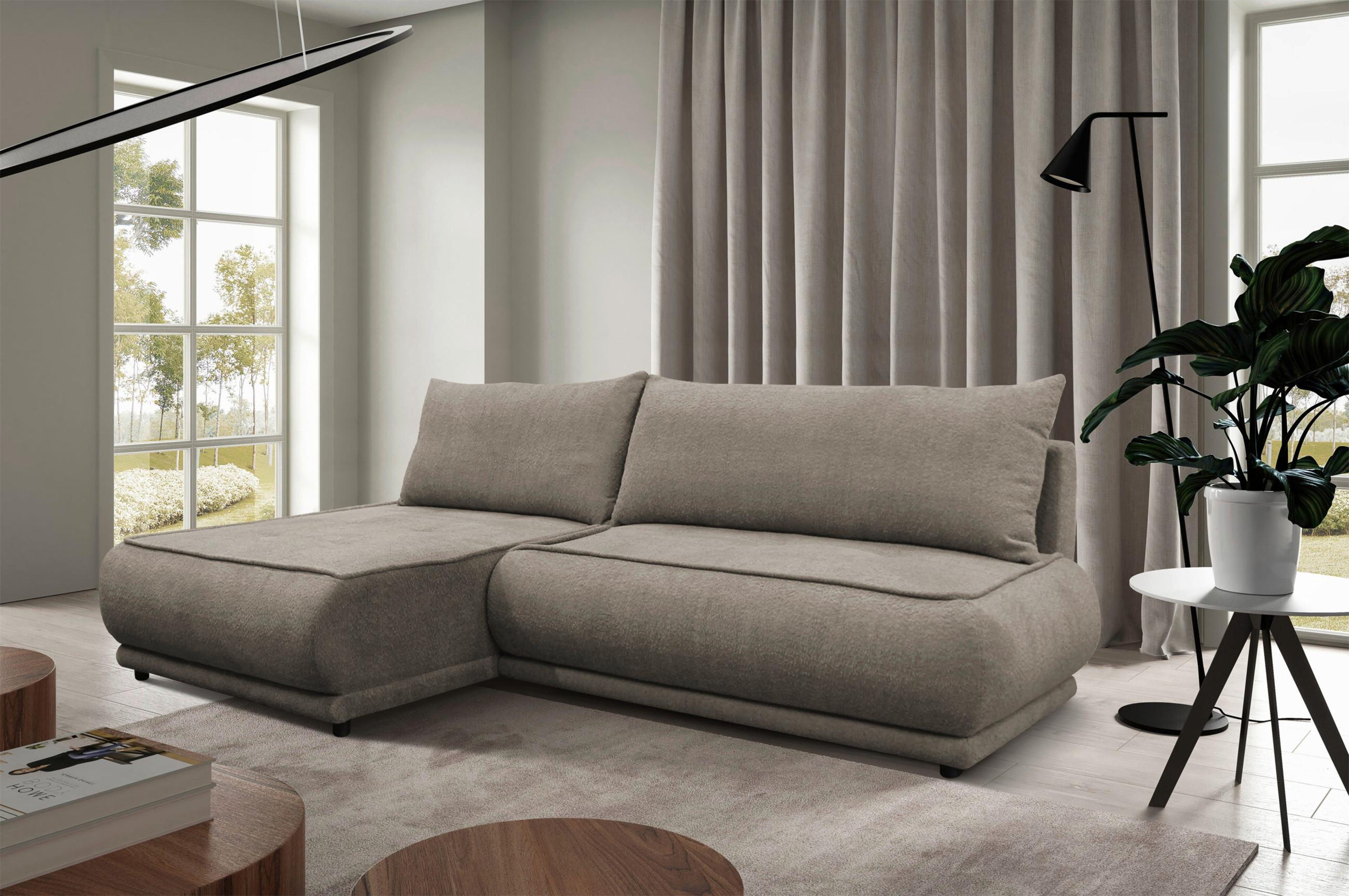 Ecksofa Paros Beige 179x277 Cm - Beige/Schwarz, Design, Textil (179/277cm) - MID.YOU