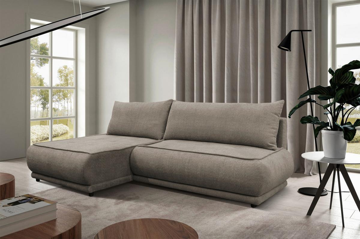 Ecksofa Paros Beige 179x277 Cm - Beige/Schwarz, Design, Textil (179/277cm) - MID.YOU