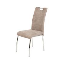 STOLIČKA SUSI II - chrómová/béžová, Modern, kov/textil (44/98/61cm)
