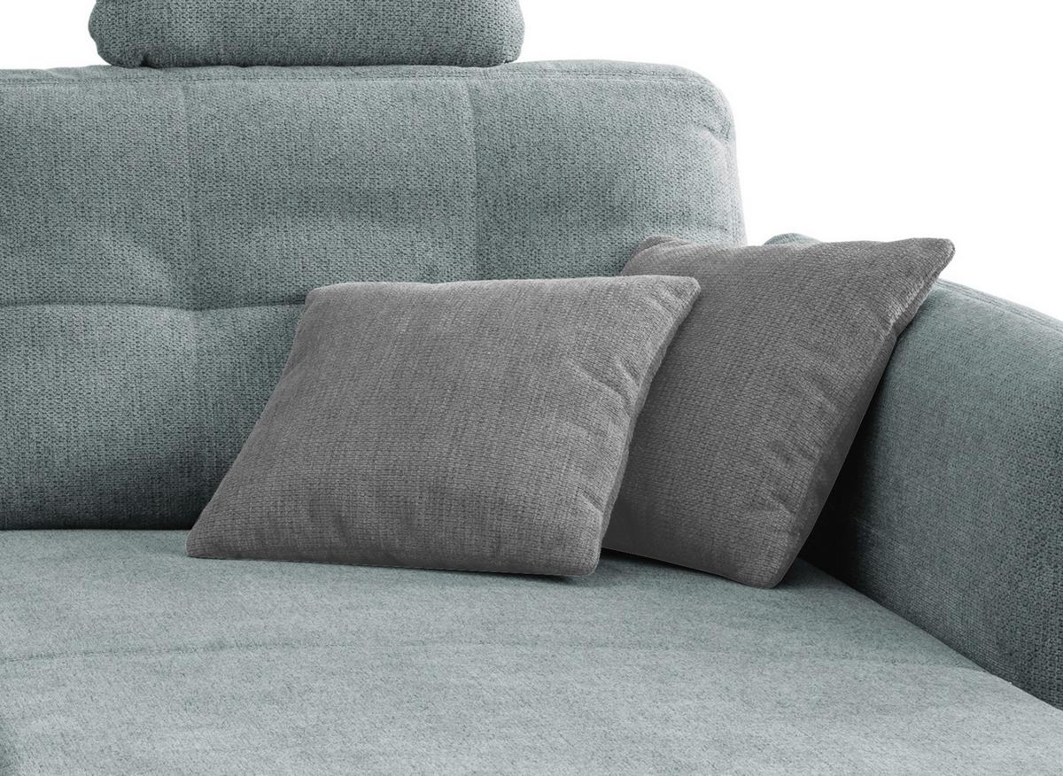 Ecksofa Brizzini Mintgrau S: 176/250-280 cm - Mintgrau/Blau, MODERN, Holz/Textil (176/250-280cm) - Livetastic