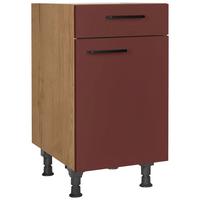 Schubkastenunterschrank Easytouch - Eichefarben/Rot, MODERN, Holzwerkstoff (45/87/56cm) - Nobilia