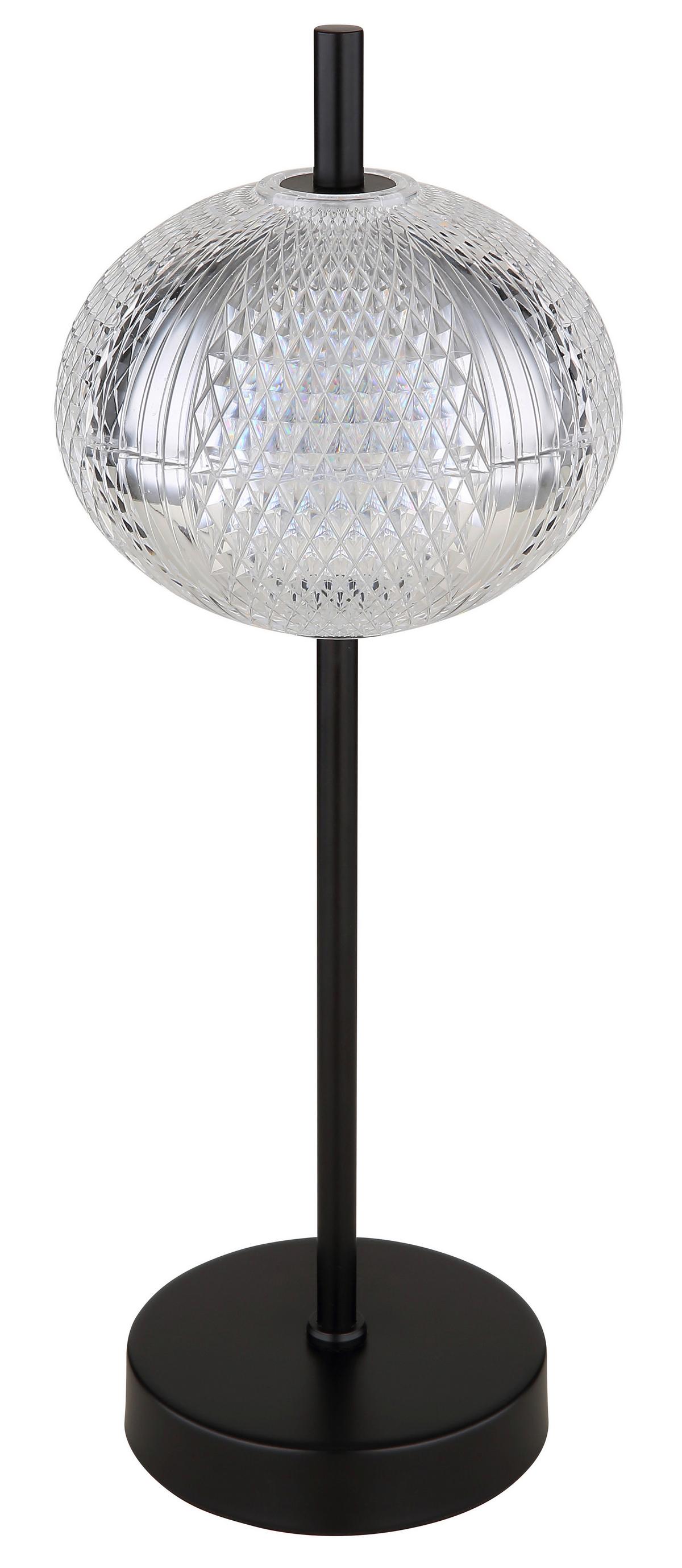 LED-Tischleuchte 16042t - Klar/Schwarz, KONVENTIONELL, Kunststoff/Metall (15/40cm) - Globo