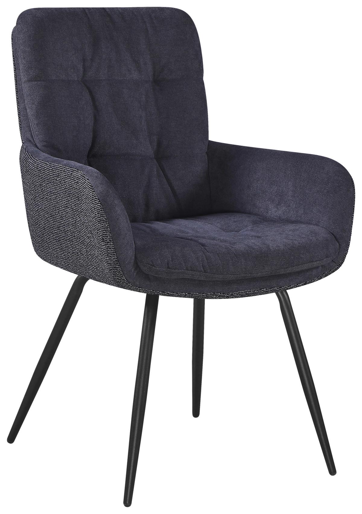 Židle s područkami Nova šedá/černá - šedá/černá, Moderní, kov/textil (61/89/67cm) - Mömax