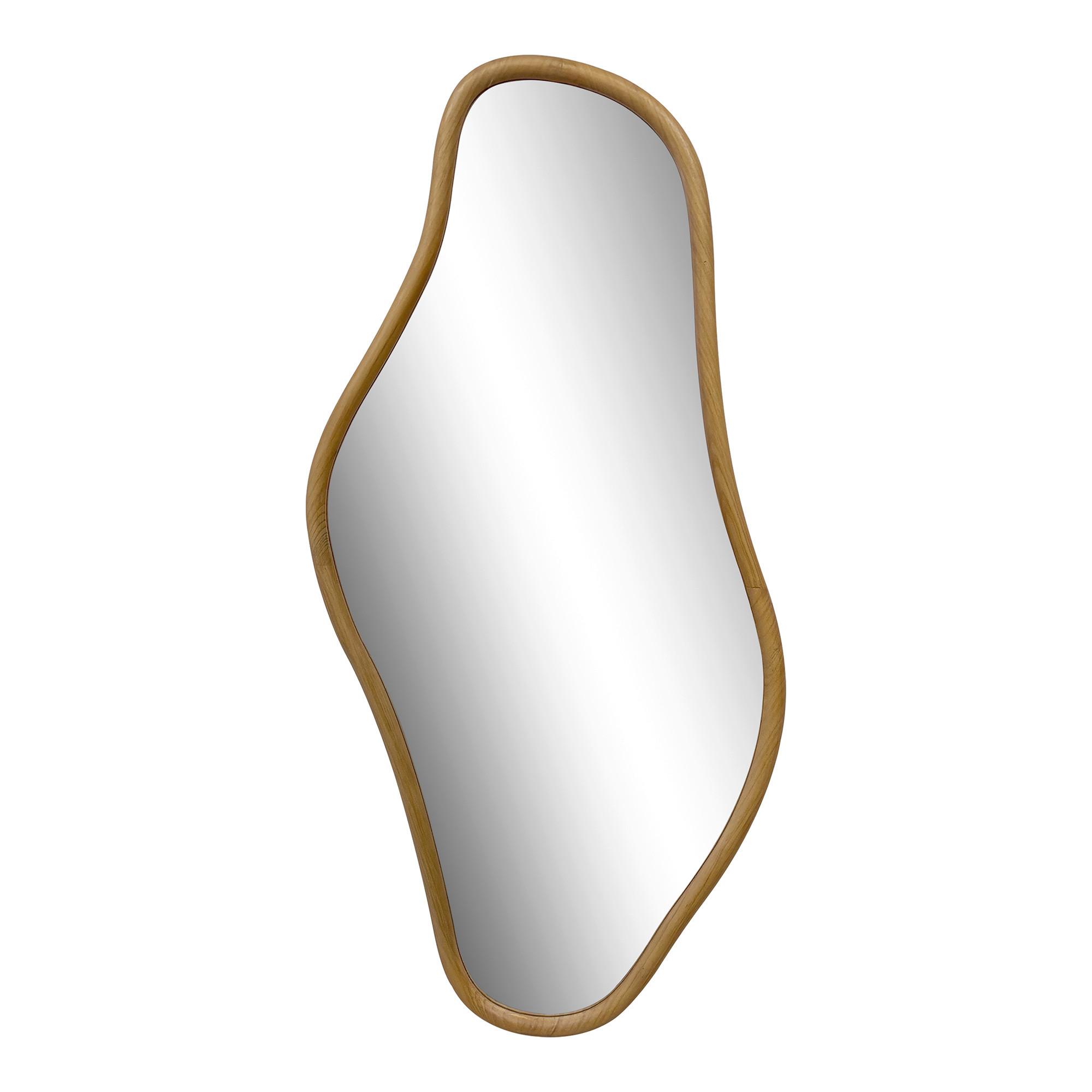 WANDSPIEGEL Natural, B: 60 cm - Klar/Kieferfarben, Design, Glas/Holz (60/120/2cm) - MID.YOU