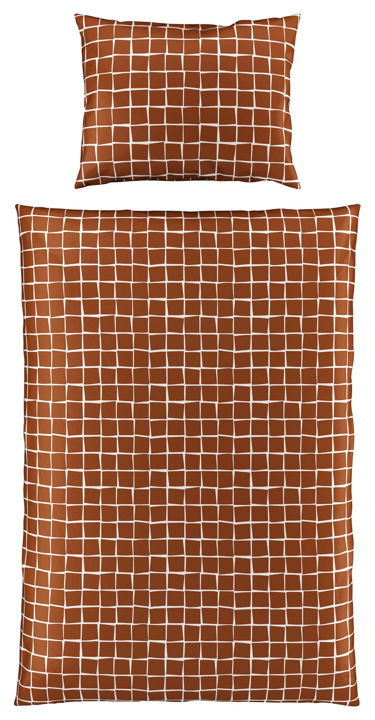 POVLEČENÍ Square, 140/200cm, hnědá - bílá/hnědá, Konvenční, textil (140/200cm) - Modern Living