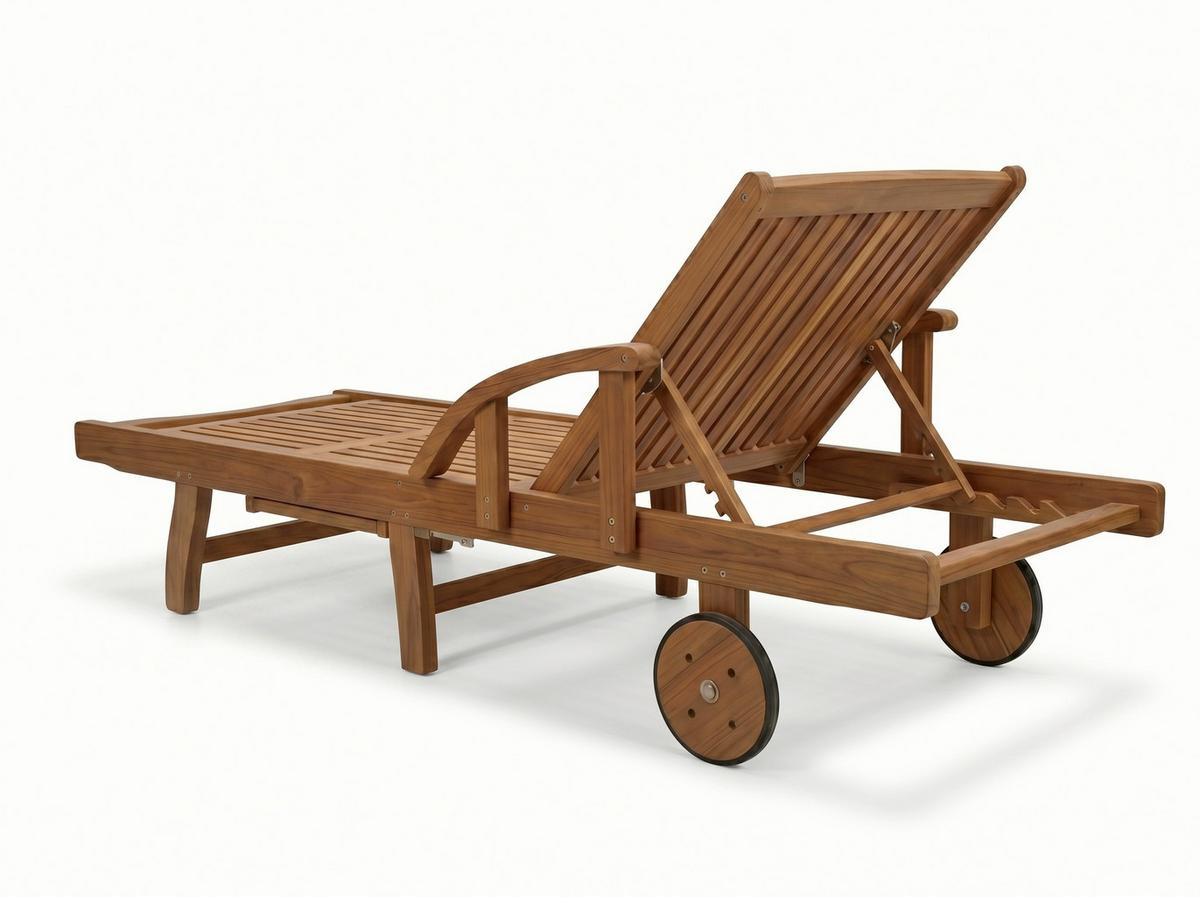 Sonnenliege aus Eukalyptusholz 200x68x83 cm - Eukalyptusholzfarben, Basics, Holz (200/68/83cm)