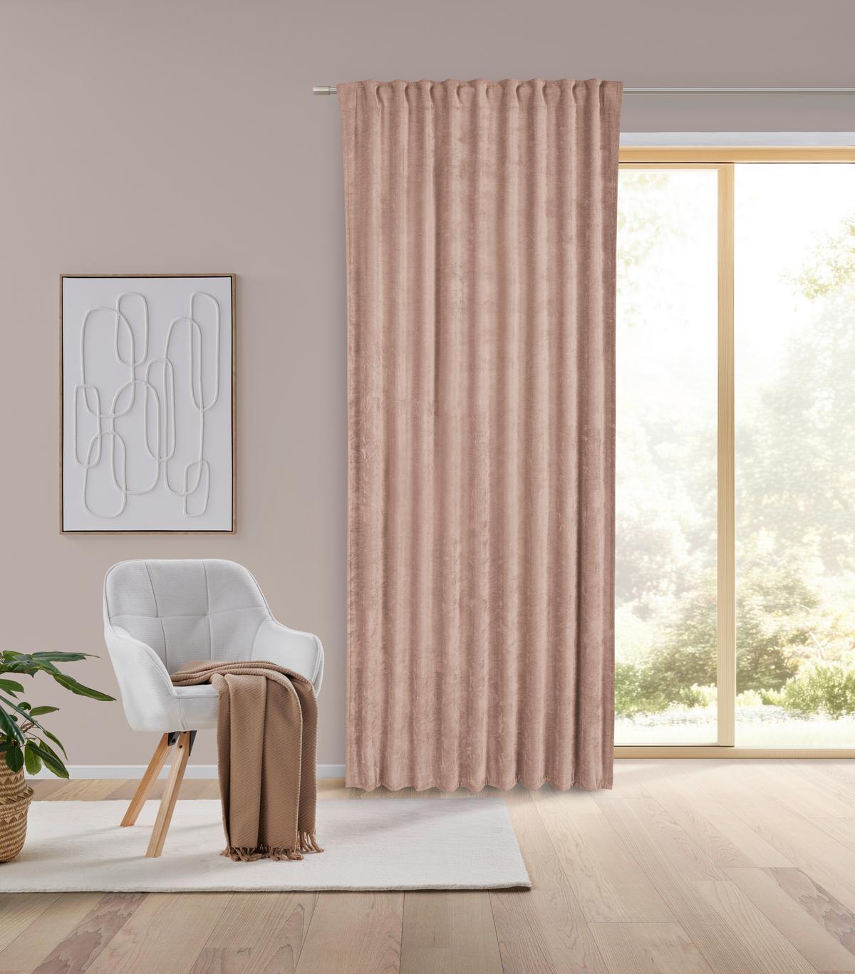 HOTOVÝ ZÁVĚS CASPER - růžová, Konvenční, textil (140/245cm) - Mömax
