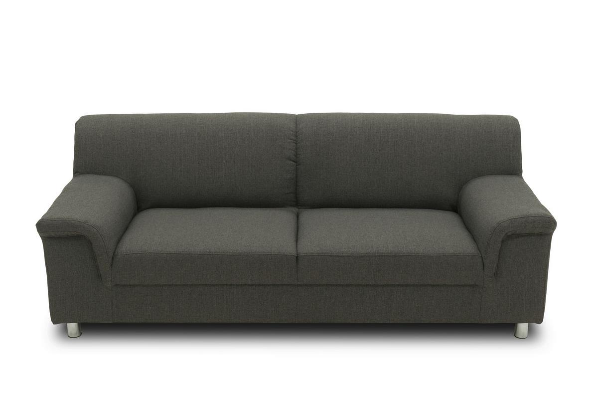 3-sitzer-sofa Jamie Rücken Echt Schlammfarben Webstoff - Chromfarben/Schlammfarben, KONVENTIONELL, Textil (190/72/80cm) - MID.YOU