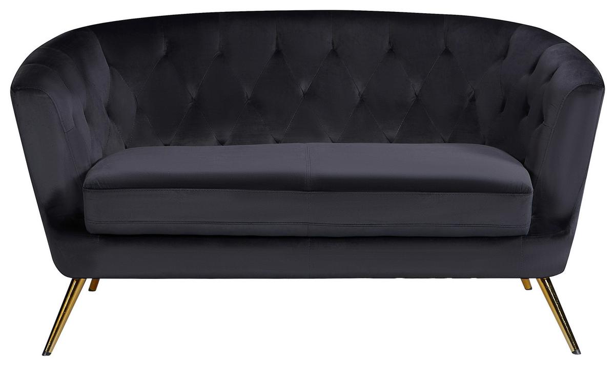 Kétüléses Kanapé Lita - fekete, Modern, textil/fém (150/78/83cm) - Ti'me