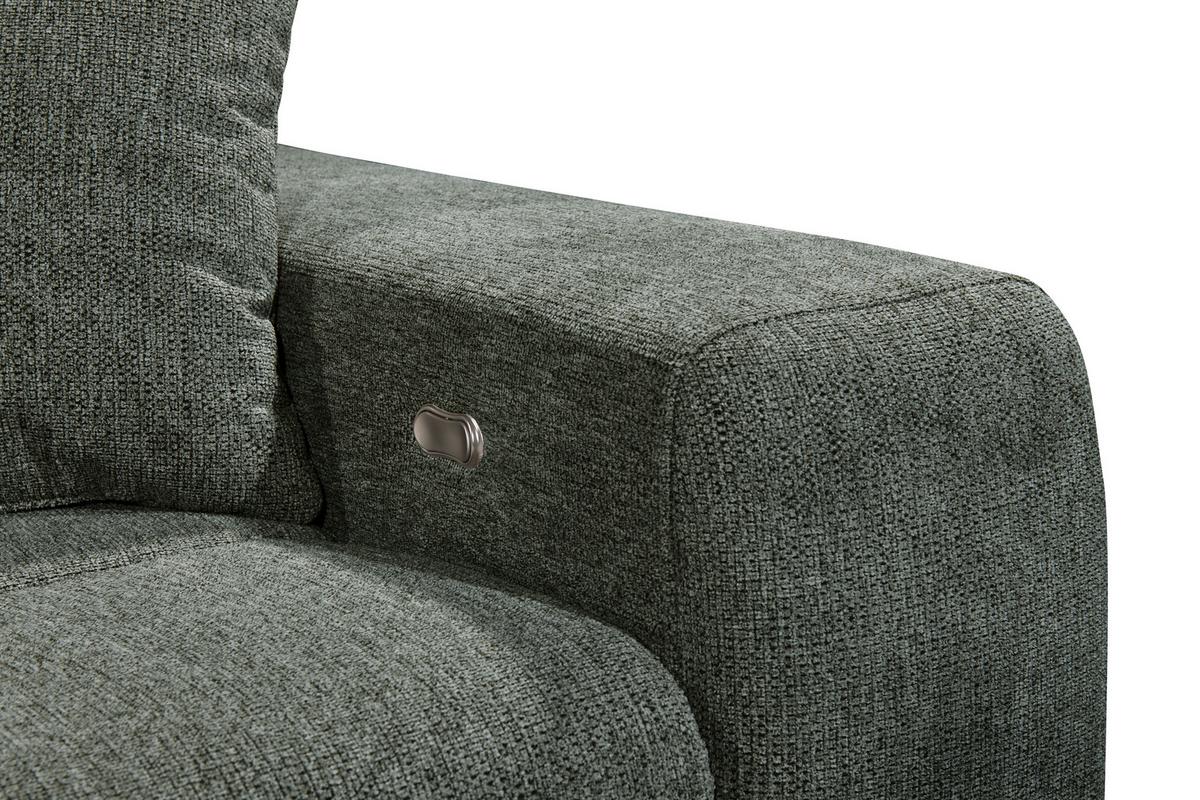 Ecksofa Sydney Dunkelgrün S: 172/268 cm - Dunkelgrün/Schwarz, KONVENTIONELL, Textil (172/268cm) - MID.YOU