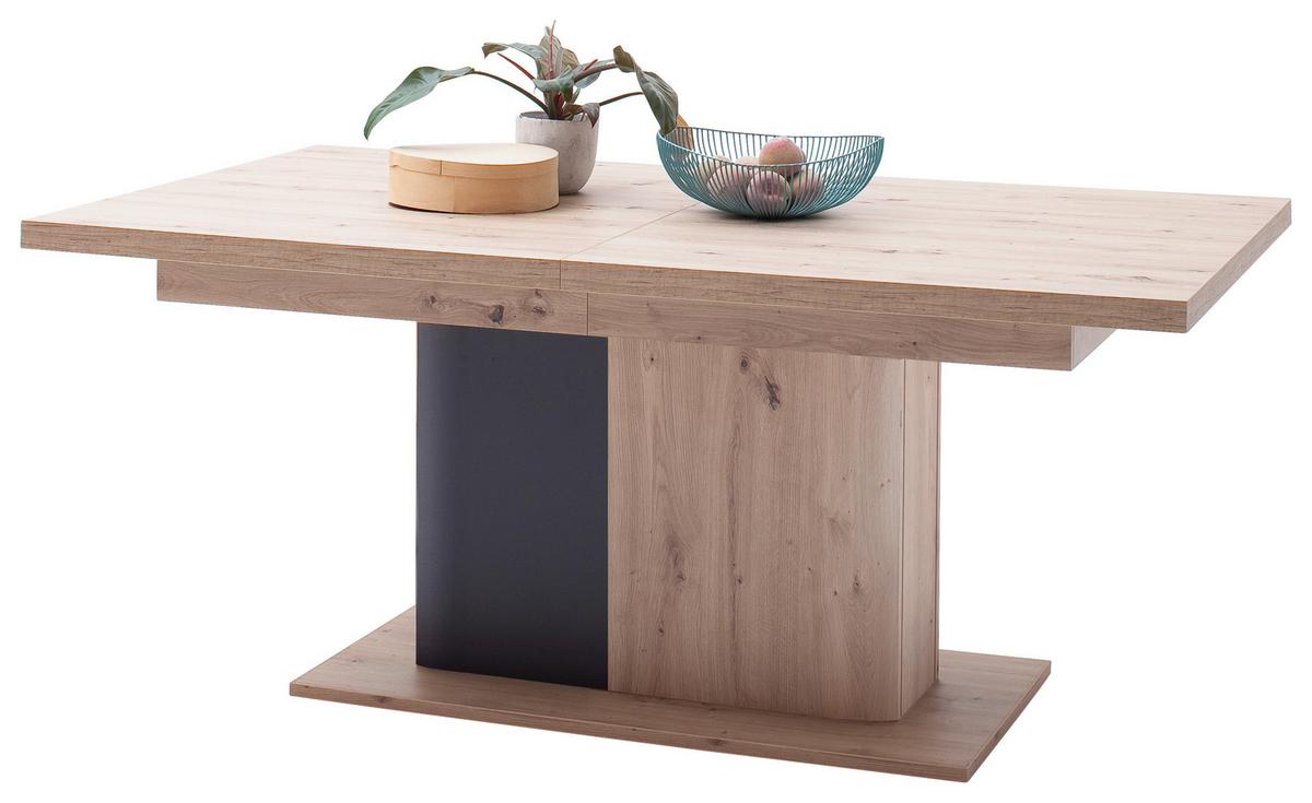 Esstisch Ausziehbar Cortona 180-280x100 Cm Eichefarben - Eichefarben/Anthrazit, Design, Holzwerkstoff (180-280/100/77cm) - Livetastic
