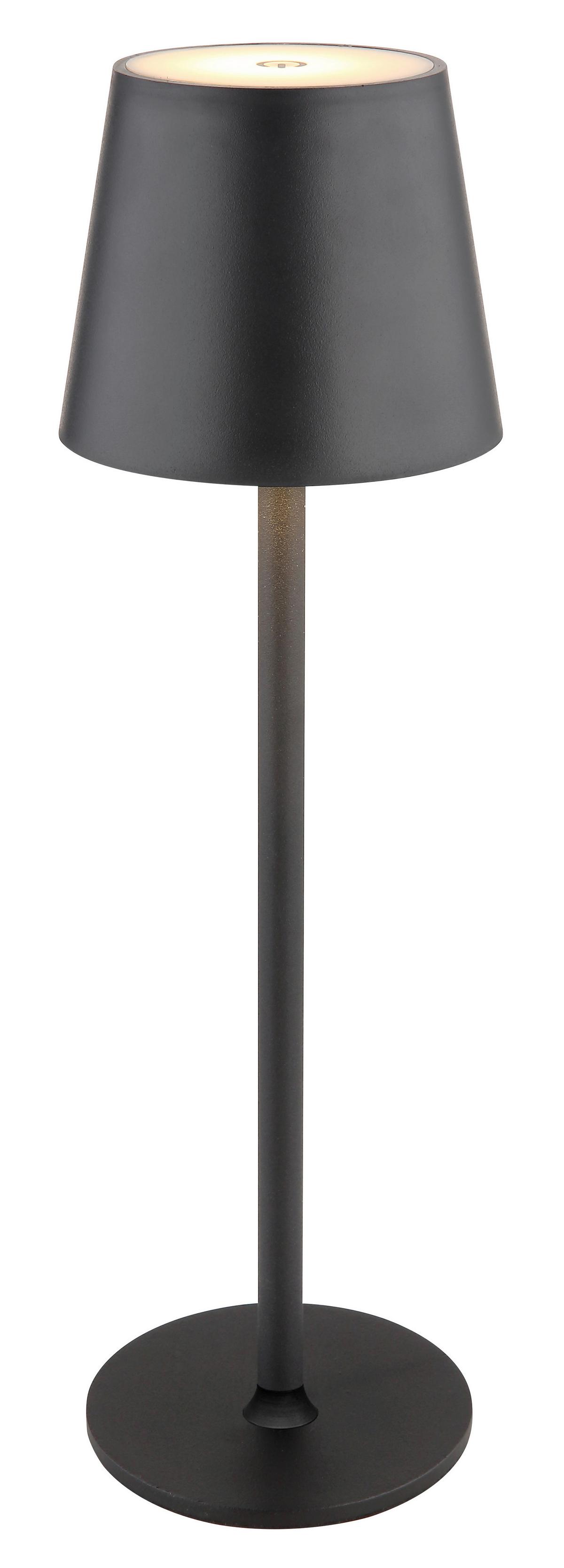 Akku-tischleuchte Willi - Schwarz, MODERN, Kunststoff/Metall (10,6/36cm) - Luca Bessoni